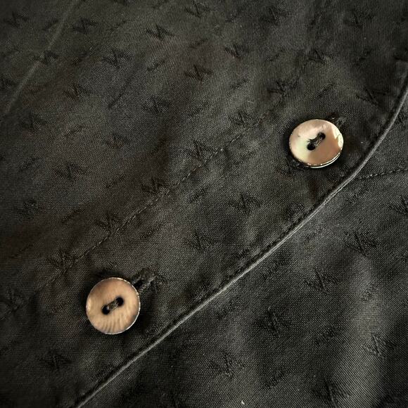 Vintage Eileen Fisher Silk V-neck Vest 80s Button Front Women Size 2 Soft Black - Picture 8 of 8